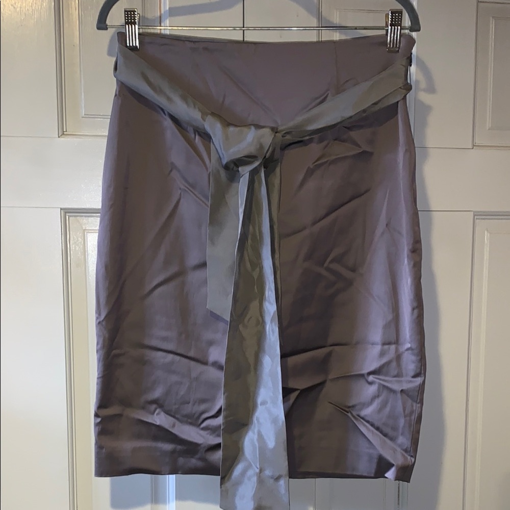 Ann Taylor Chic Gray Skirt with Tie Waist